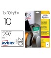 Etiqueta adhesiva avery politileno blanco permanente laser fotocopiadora 210x297 mm blister 10 unidades