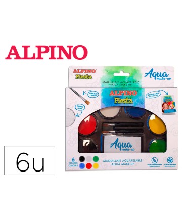 Paleta maquillaje alpino acuarelable pro 6 colores surtidos