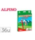 Lapices de colores alpino caja 36 unidades colores surtidos largos