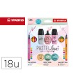 Set stabilo pastel love mini world pen 68 / point 88 / boss 18 unidades surtidas