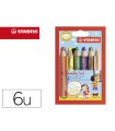 Lapices de colores stabilo woody 3 en 1 duo estuche de 6 colores surtidos