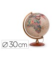 Globo terraqueo nova rico con luz colombo relieve base de madera y meridiano de plastico 30 cm diametro