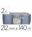 Papel secamanos bunzl greensource 2 capas celulosa reciclada azul 212 mm x 140 mt con sistema autocorte