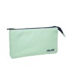 Bolso escolar portatodo milan 1918 collection 3 cremalleras y 5 compartimentos verde 215x35x125 mm