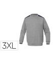 Sudadera deltaplus sweat olino con refuerzo en espalda y codos gris talla 3xl