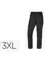 Pantalon de trabajo deltaplus con cintura elastica 7 bolsillos color gris-rojo talla 3xl