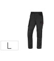 Pantalon de trabajo deltaplus con cintura elastica 7 bolsillos color gris-rojo talla l