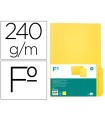 Subcarpeta cartulina liderpapel folio pestaña inferior 240g/m2 color amarillo