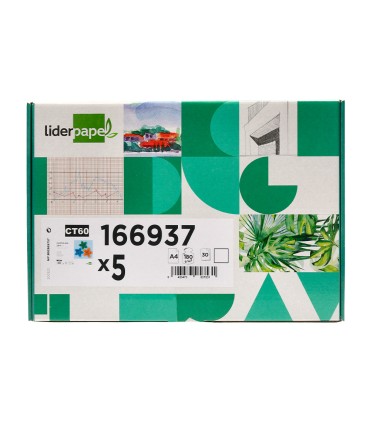 Cartulina liderpapel a4 180g m2 blanco paquete de 255 hojas