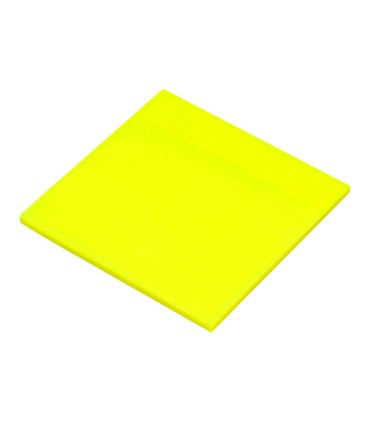 Bloc de notas adhesivas quita y pon q connect 76x76 mm removible plastico translucido amarillo neon con 50 hojas