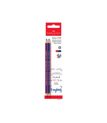 Lapices bicolor fino faber castell 2160 rb hexagonal rojo azul blister de 2 unidades