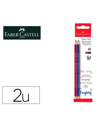 Lapices bicolor fino faber castell 2160 rb hexagonal rojo azul blister de 2 unidades