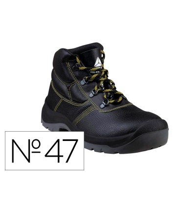 Botas deltaplus de seguridad piel crupon pigmentada suela pu bi densidad color negro talla 47