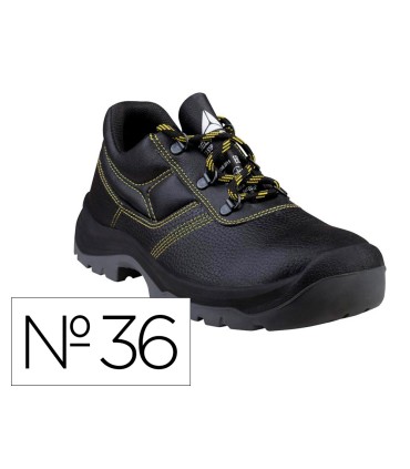 Zapatos de seguridad deltaplus piel crupon pigmentada suela pu bi densidad color negro talla 36