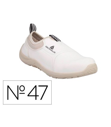 Zapatos de seguridad deltaplus microfibra pu suela pu mono densidad color blanco talla 47