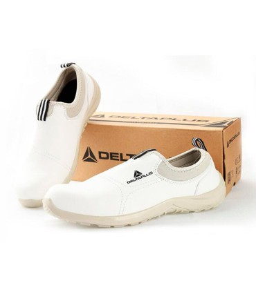 Zapatos de seguridad deltaplus microfibra pu suela pu mono densidad color blanco talla 37