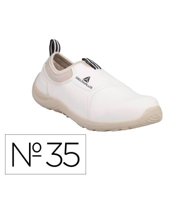 Zapatos de seguridad deltaplus microfibra pu suela pu mono densidad color blanco talla 35