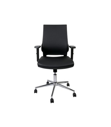 Silla giratoria q connect respaldo medio de similpiel regulable en altura 980100x630x625 mm color negro