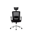 Silla giratoria q-connect ergonomica respaldo alto y reposacabeza ajustable en altura 1180+100x630x625 mm