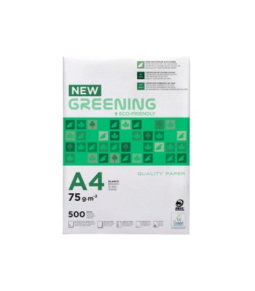 Papel fotocopiadora greening din a4 75 gramos paquete de 500 hojas