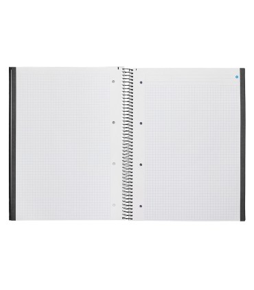 Cuaderno espiral navigator a4 micro tapa forrada 80h 80 gr cuadro 5mm 1 banda color negro