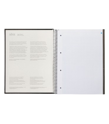 Cuaderno espiral navigator a4 micro tapa forrada 80h 80 gr cuadro 5mm 1 banda color negro