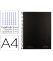 Cuaderno espiral navigator a4 micro tapa forrada 80h 80 gr cuadro 5mm 1 banda color negro