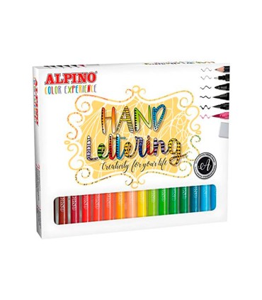 Rotulador alpino metallic lettering doble punta estuche de 12 unidades colores surtidos