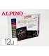 Rotulador alpino metallic lettering doble punta estuche de 12 unidades colores surtidos