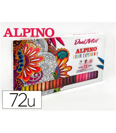 Rotulador alpino dual artist doble punta color experience estuche de 72 unidades colores surtidos