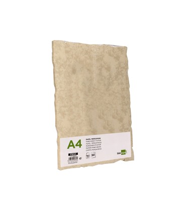 Papel pergamino liderpapel din a4 con bordes 180g m2 color crema paquete de 50 hojas