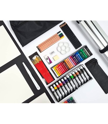 Set de pinturas daler rowney 115 piezas con caballete de aluminio plegable 457x73x584 mm