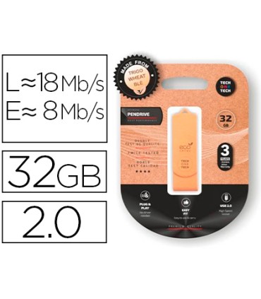 Memoria usb tech one tech ecotech biodegradable 32 gb usb 20