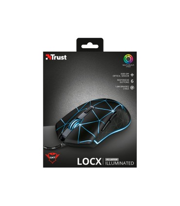 Raton trust gxt133 locx gaming optico luces led 800 4000 ppp 6 botones usb 20 cable 180 m color negro