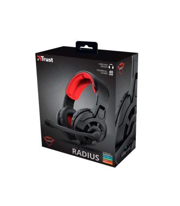 Auricular trust radio gxt411 gaming con microfono ajustable longitud cable 1 mt color negro