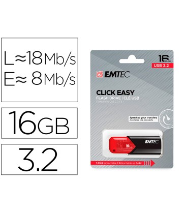 Memoria emtec usb 32 click easy 16 gb rojo