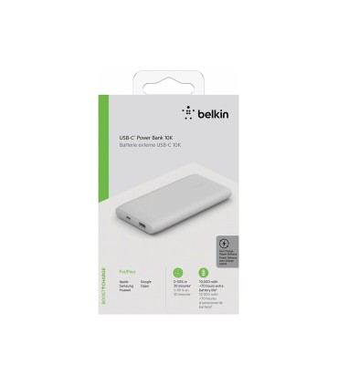 Bateria auxiliar belkin bpb001btwh boost charge usb c 18w usb a 12w pd 10k cable usb c color blanco