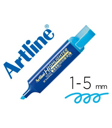 Rotulador artline fluorescente eks 600 azul punta biselada