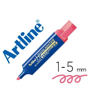 Rotulador artline fluorescente eks 600 rosa punta biselada