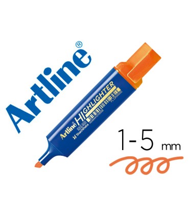 Rotulador artline fluorescente eks 600 naranja punta biselada