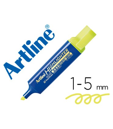 Rotulador artline fluorescente eks 600 amarillo punta biselada