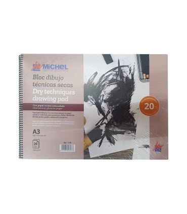 Bloc dibujo acuarela michel espiral din a3 con papel cristal intercalado 20 hojas 200 gr m2 297x420 mm