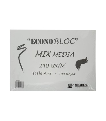 Bloc dibujo multitecnicas michel econobloc mix media din a3 encolado 100 hojas 240 gr 297x420 mm