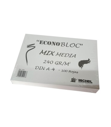 Bloc dibujo multitecnicas michel econobloc mix media din a4 encolado 100 hojas 240 gr m2 210x297 mm