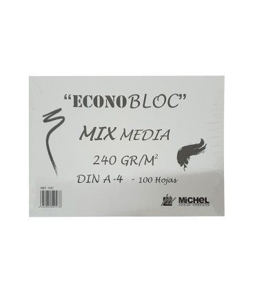 Bloc dibujo multitecnicas michel econobloc mix media din a4 encolado 100 hojas 240 gr m2 210x297 mm