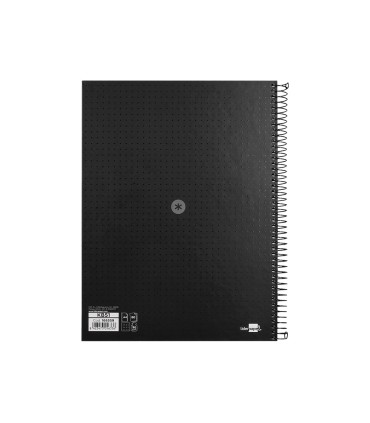 Cuaderno espiral liderpapel a4 micro antartik tapa forrada80h 90 gr rayado puntos 1 banda 4 taladros negro