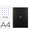 Cuaderno espiral liderpapel a4 micro antartik tapa forrada80h 90 gr rayado puntos 1 banda 4 taladros negro