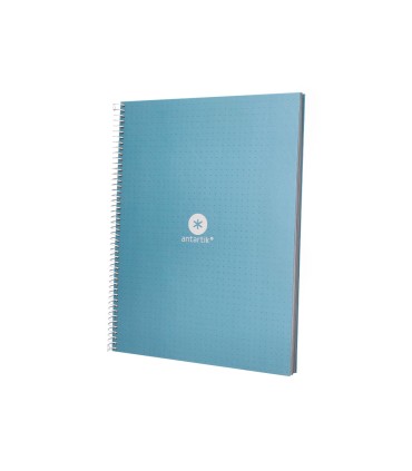 Cuaderno espiral liderpapel a4 micro antartik tapa forrada80h 90 gr rayado puntos 1 banda 4 taladros celeste