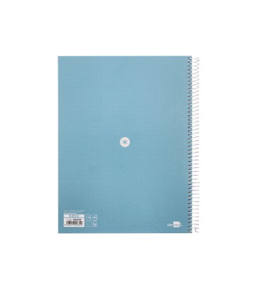 Cuaderno espiral liderpapel a4 micro antartik tapa forrada80h 90 gr rayado puntos 1 banda 4 taladros celeste