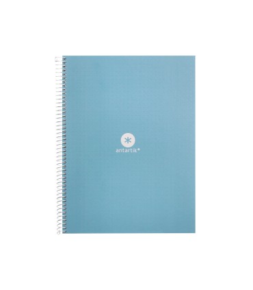 Cuaderno espiral liderpapel a4 micro antartik tapa forrada80h 90 gr rayado puntos 1 banda 4 taladros celeste